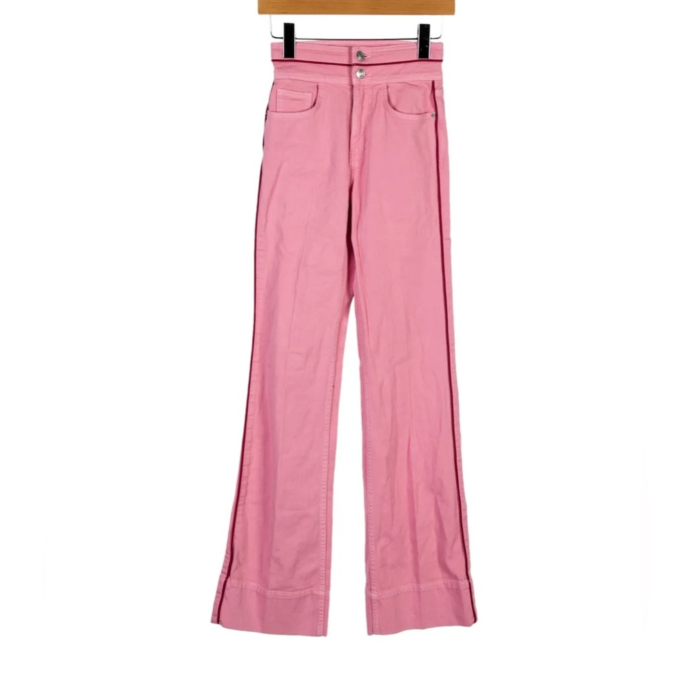 Pink current/elliot pants with red striping size 25